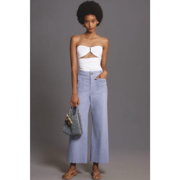 MWT Anthropologie Maeve The Colette Crop Wide Leg Pants Size 20W Lilac Purple - Picture 1 of 11